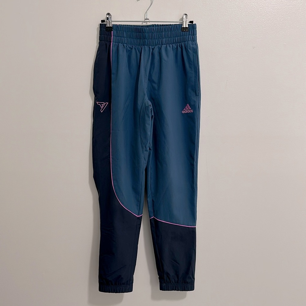 Adidas Primegreen Youth Blue Pink Track Pants Medium 11-12